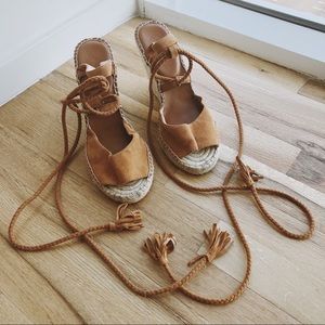 JOIE suede braided espadrille wedges ⭐️ fits 39